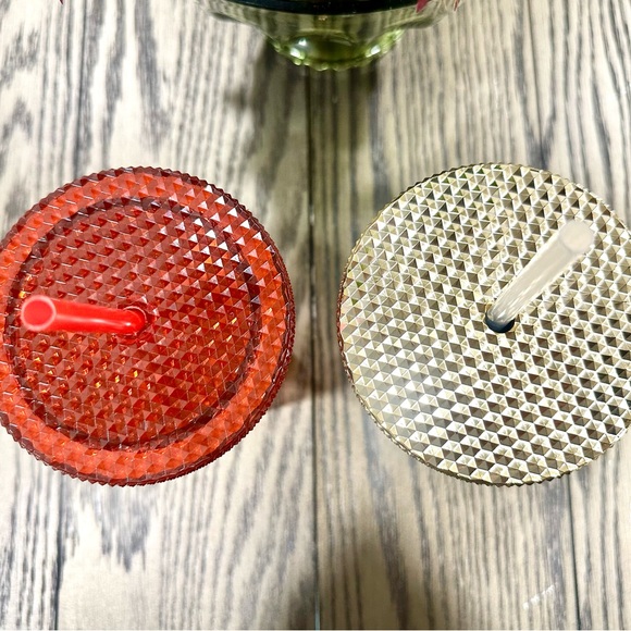 Red and Gold Rhinestone Tumblers (Set) - Picture 2 of 7